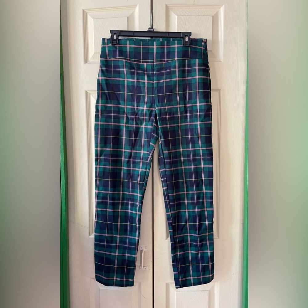 Crown & Ivy Green and Blue Plaid Pants